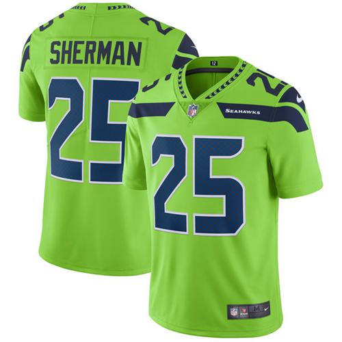 Nike Seahawks #25 Richard Sherman Green Men's Stitched NFL Limited Rush Jersey Nike Seahawks #25 Richard Sherman Green Men's Stitched NFL Limited Rush Jersey