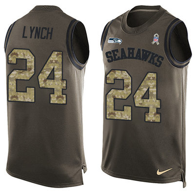 Nike Seahawks #24 Marshawn Lynch Green Men's Stitched NFL Limited Salute To Service Tank Top Jersey Nike Seahawks #24 Marshawn Lynch Green Men's Stitched NFL Limited Salute To Service Tank Top Jersey