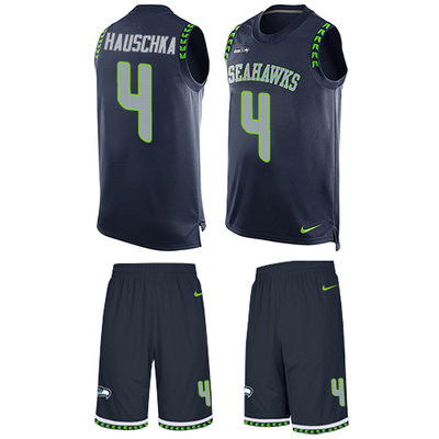 Nike Seahawks #4 Steven Hauschka Steel Blue Team Color Men's Stitched NFL Limited Tank Top Suit Jersey Nike Seahawks #4 Steven Hauschka Steel Blue Team Color Men's Stitched NFL Limited Tank Top Suit Jersey