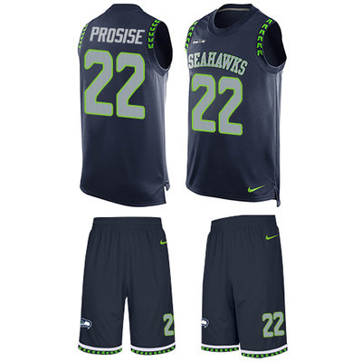 Nike Seahawks #22 C. J. Prosise Steel Blue Team Color Men's Stitched NFL Limited Tank Top Suit Jersey Nike Seahawks #22 C. J. Prosise Steel Blue Team Color Men's Stitched NFL Limited Tank Top Suit Jersey