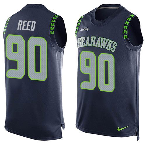 Nike Seahawks #90 Jarran Reed Steel Blue Team Color Men's Stitched NFL Limited Tank Top Jersey Nike Seahawks #90 Jarran Reed Steel Blue Team Color Men's Stitched NFL Limited Tank Top Jersey
