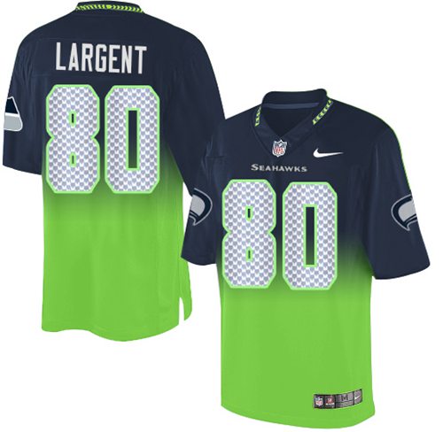 Nike Seahawks #80 Steve Largent Steel Blue Green Men's Stitched NFL Elite Fadeaway Fashion Jersey Nike Seahawks #80 Steve Largent Steel Blue Green Men's Stitched NFL Elite Fadeaway Fashion Jersey