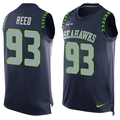 Nike Seahawks #93 Jarran Reed Steel Blue Team Color Men's Stitched NFL Limited Tank Top Jersey Nike Seahawks #93 Jarran Reed Steel Blue Team Color Men's Stitched NFL Limited Tank Top Jersey