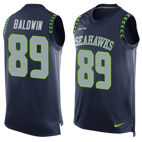 Nike Seahawks #89 Doug Baldwin Steel Blue Team Color Men's Stitched NFL Limited Tank Top Jersey Nike Seahawks #89 Doug Baldwin Steel Blue Team Color Men's Stitched NFL Limited Tank Top Jersey