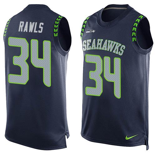Nike Seahawks #34 Thomas Rawls Steel Blue Team Color Men's Stitched NFL Limited Tank Top Jersey Nike Seahawks #34 Thomas Rawls Steel Blue Team Color Men's Stitched NFL Limited Tank Top Jersey