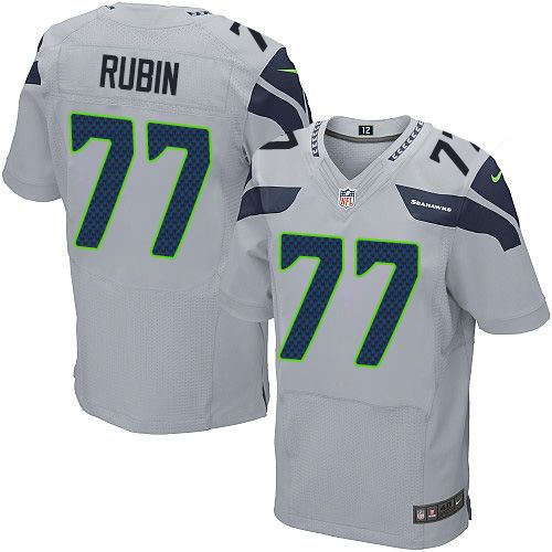 Nike Seahawks #77 Ahtyba Rubin Grey Alternate Men's Stitched NFL Elite Jersey Nike Seahawks #77 Ahtyba Rubin Grey Alternate Men's Stitched NFL Elite Jersey