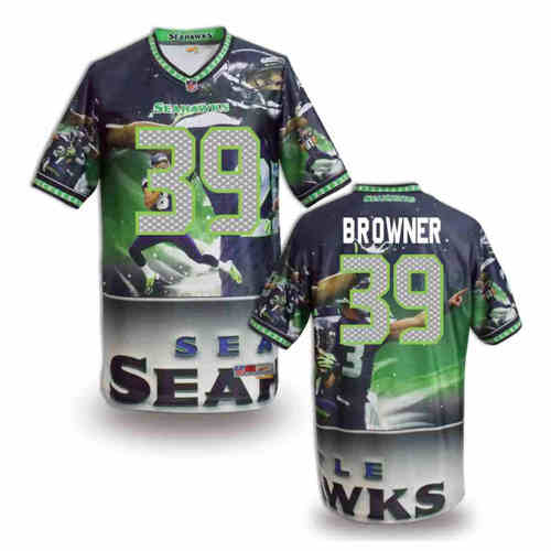 New Seattle Seahawks #39 Brandon Browner Team Color NFL Elite Fanatical Version Jerseys