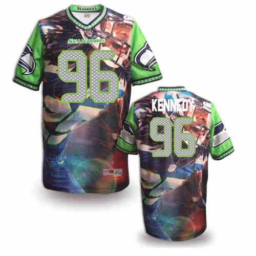 New Seattle Seahawks #96 Cortez Kennedy Team Color NFL Elite Fanatical Version Jersey