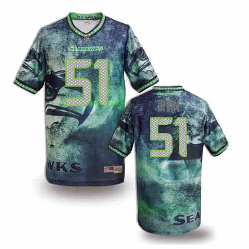 New Seattle Seahawks #51 Bruce Irvin Team Color NFL Elite Fanatical Version Jersey