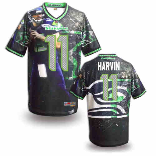 New Seattle Seahawks 11 Percy Harvin Team Color NFL Elite Fanatical Version Jersey