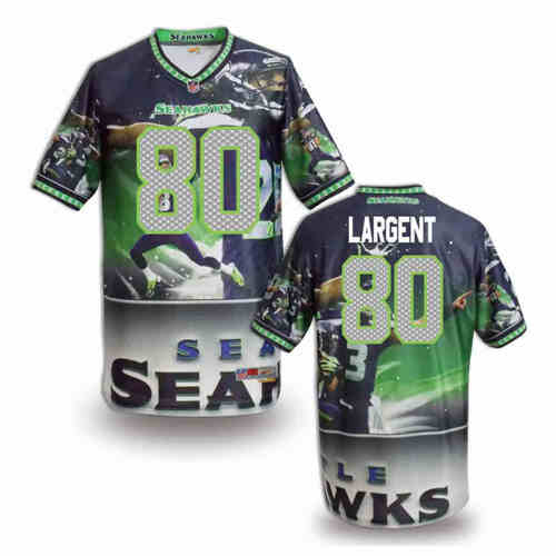 New Seattle Seahawks 80# Steve Largent Team Color Elite Fanatical Version Jerseys