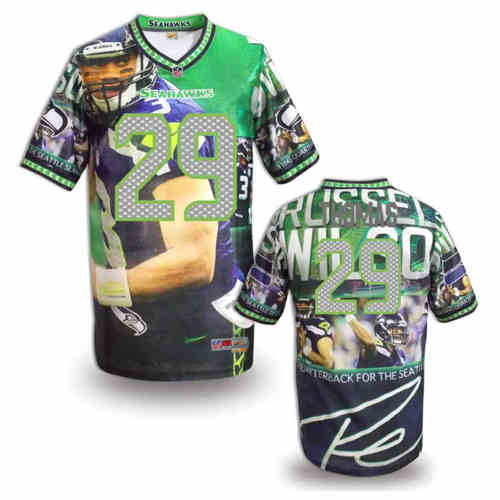 New Seattle Seahawks #29 Earl Thomas Team Color Elite Fanatical Version Jerseys