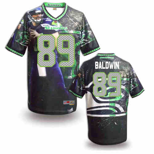 New Seattle Seahawks #89 Doug Baldwin Team Color Elite Fanatical Version Jersey