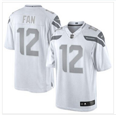 New Seattle Seahawks #12th Fan White Platinum Jersey