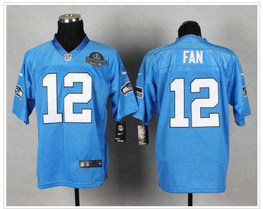 Seattle Seahawks #12 Fan Light Blue Super Bowl XLVIII NFL Elite Jersey