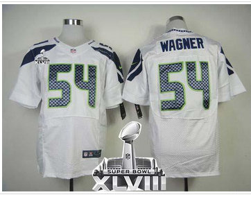 NEW Seattle Seahawks #54 Bobby Wagner White Super Bowl XLVIII NFL Elite Jersey