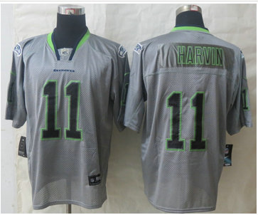 NEW Seattle Seahawks #11 Percy Harvin Lights Out Grey NFL Elite Jersey NEW Seattle Seahawks #11 Percy Harvin Lights Out Grey NFL Elite Jersey