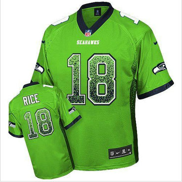 NEW Seattle Seahawks #18 Sidney Rice Green NFL Elite Drift Fashion Jersey