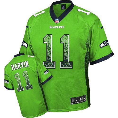 NEW Seattle Seahawks #11 Percy Harvin Green Stitched NFL Elite Drift Fashion Jerseys