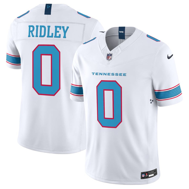 Men's Tennessee Titans #0 Calvin Ridley White 2026 F.U.S.E. Vapor Limited Stitched Football Jersey Men's Tennessee Titans #0 Calvin Ridley White 2026 F.U.S.E. Vapor Limited Stitched Football Jersey
