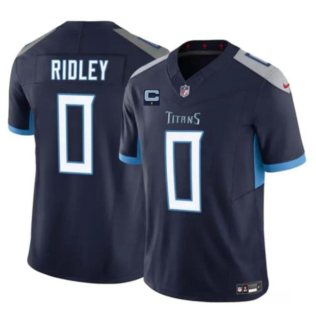 Men's Tennessee Titans #0 Calvin Ridley Navy 2025 F.U.S.E. With 1-Star C Patch Vapor Limited Stitched Football Jersey Men's Tennessee Titans #0 Calvin Ridley Navy 2025 F.U.S.E. With 1-Star C Patch Vapor Limited Stitched Football Jersey