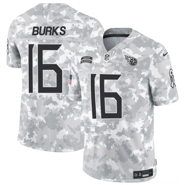 Men's Tennessee Titans #16 Treylon Burks 2024 F.U.S.E Arctic Camo Salute To Service Limited Stitched Football Jersey Men's Tennessee Titans #16 Treylon Burks 2024 F.U.S.E Arctic Camo Salute To Service Limited Stitched Football Jersey