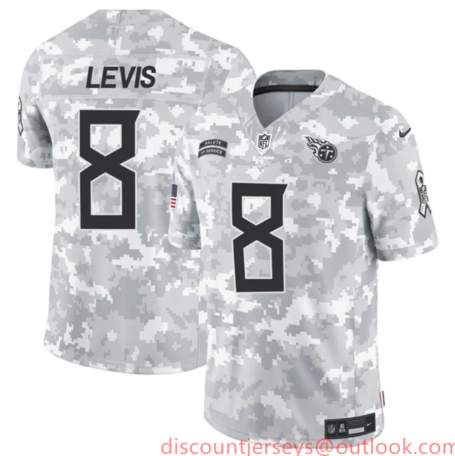 Men's Tennessee Titans #8 Will Levis 2024 F.U.S.E Arctic Camo Salute To Service Limited Stitched Football Jersey Men's Tennessee Titans #8 Will Levis 2024 F.U.S.E Arctic Camo Salute To Service Limited Stitched Football Jersey