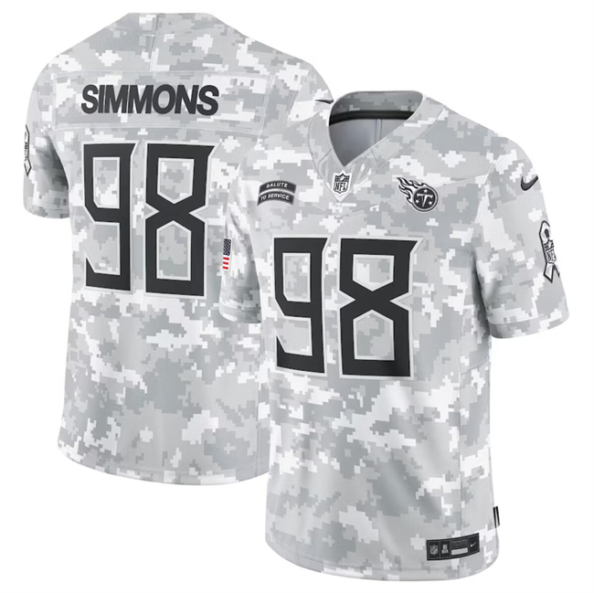 Men's Tennessee Titans #98 Jeffery Simmons 2024 Arctic Camo Salute To Service Limited Stitched Football Jersey Men's Tennessee Titans #98 Jeffery Simmons 2024 Arctic Camo Salute To Service Limited Stitched Football Jersey