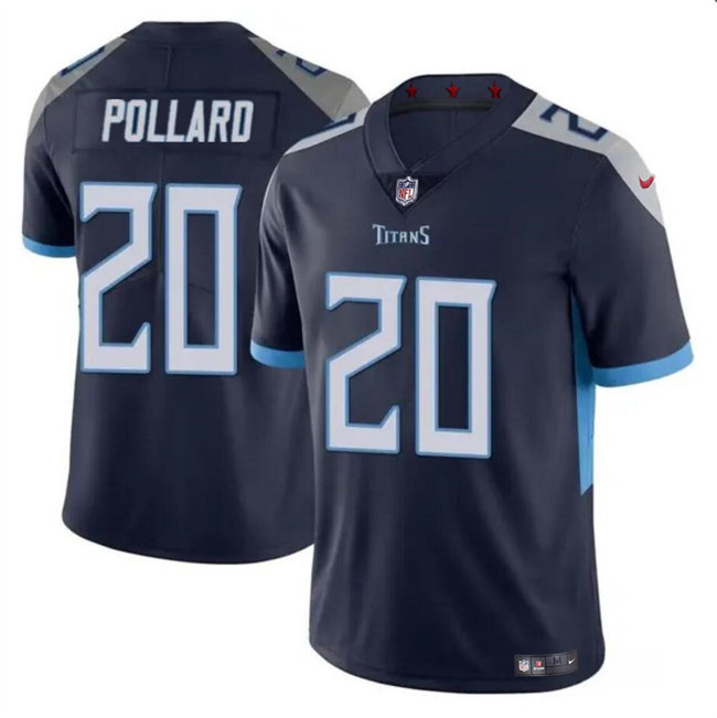 Men's Tennessee Titans #20 Tony Pollard Navy Vapor Limited Stitched Football Jersey Men's Tennessee Titans #20 Tony Pollard Navy Vapor Limited Stitched Football Jersey