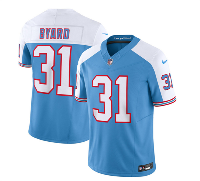 Men's Tennessee Titans #31 Kevin Byard Blue White 2023 F.U.S.E. Vapor Limited Throwback Stitched Football Jersey Men's Tennessee Titans #31 Kevin Byard Blue White 2023 F.U.S.E. Vapor Limited Throwback Stitched Football Jersey