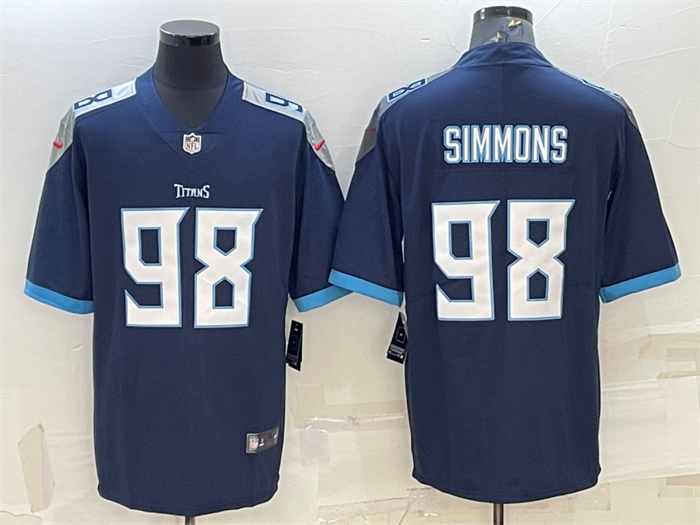 Men's Tennessee Titans #98 Jeffery Simmons Navy Vapor Untouchable Stitched Jersey Men's Tennessee Titans #98 Jeffery Simmons Navy Vapor Untouchable Stitched Jersey