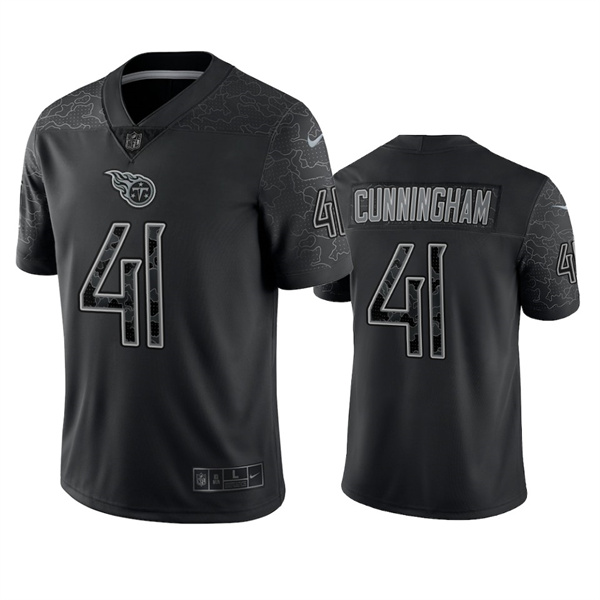 Men's Tennessee Titans #41 Zach Cunningham Black Reflective Limited Stitched Football Jersey Men's Tennessee Titans #41 Zach Cunningham Black Reflective Limited Stitched Football Jersey