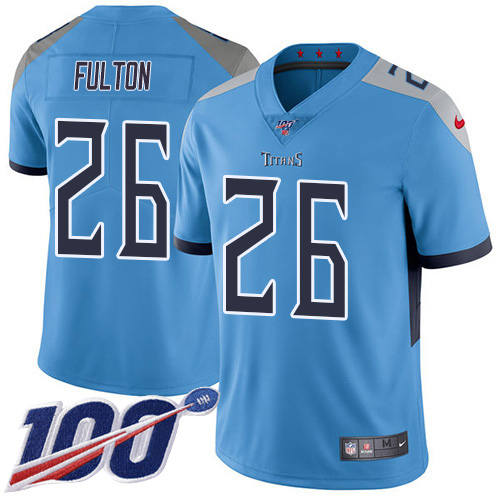 Nike Titans #26 Kristian Fulton Light Blue Alternate Men's Stitched NFL 100th Season Vapor Untouchable Limited Jersey Nike Titans #26 Kristian Fulton Light Blue Alternate Men's Stitched NFL 100th Season Vapor Untouchable Limited Jersey