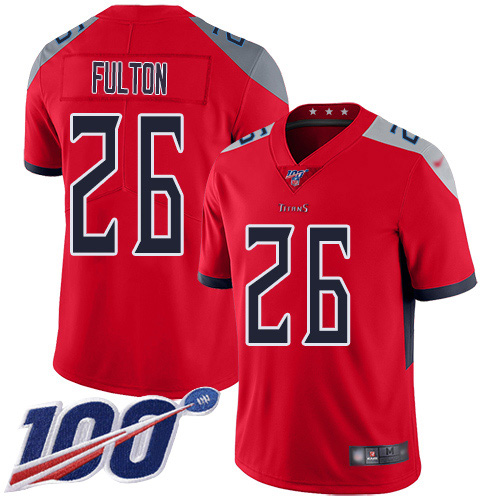 Nike Titans #26 Kristian Fulton Red Men's Stitched NFL Limited Inverted Legend 100th Season Jersey Nike Titans #26 Kristian Fulton Red Men's Stitched NFL Limited Inverted Legend 100th Season Jersey