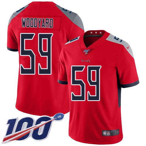 Nike Titans #59 Wesley Woodyard Red Men's Stitched Football Limited Inverted Legend 100th Season Jersey Nike Titans #59 Wesley Woodyard Red Men's Stitched Football Limited Inverted Legend 100th Season Jersey