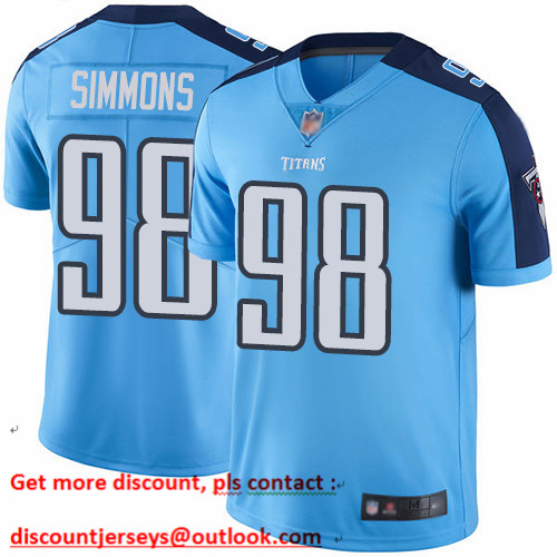 Titans #98 Jeffery Simmons Light Blue Men's Stitched Football Limited Rush Jersey Titans #98 Jeffery Simmons Light Blue Men's Stitched Football Limited Rush Jersey