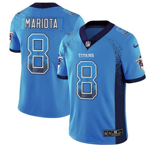 Nike Titans #8 Marcus Mariota Light Blue Team Color Men's Stitched NFL Limited Rush Drift Fashion Jersey Nike Titans #8 Marcus Mariota Light Blue Team Color Men's Stitched NFL Limited Rush Drift Fashion Jersey