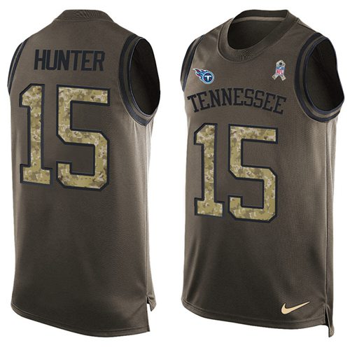 Nike Titans #15 Justin Hunter Green Men's Stitched NFL Limited Salute To Service Tank Top Jersey Nike Titans #15 Justin Hunter Green Men's Stitched NFL Limited Salute To Service Tank Top Jersey