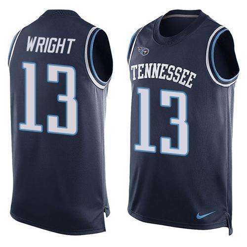Nike Titans #13 Kendall Wright Navy Blue Alternate Men's Stitched NFL Limited Tank Top Jersey Nike Titans #13 Kendall Wright Navy Blue Alternate Men's Stitched NFL Limited Tank Top Jersey