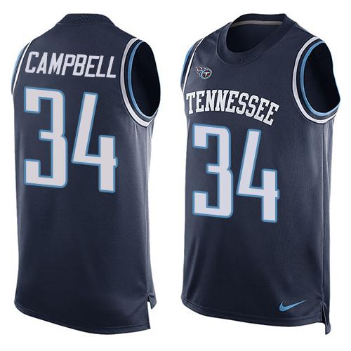 Nike Titans #34 Earl Campbell Navy Blue Alternate Men's Stitched NFL Limited Tank Top Jersey Nike Titans #34 Earl Campbell Navy Blue Alternate Men's Stitched NFL Limited Tank Top Jersey