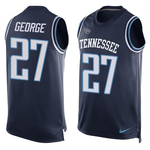 Nike Titans #27 Eddie George Navy Blue Alternate Men's Stitched NFL Limited Tank Top Jersey Nike Titans #27 Eddie George Navy Blue Alternate Men's Stitched NFL Limited Tank Top Jersey