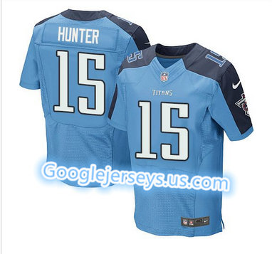 Nike Tennessee Titans #15 Justin Hunter Light Blue Team Color Men's Stitched NFL Elite Jersey Nike Tennessee Titans #15 Justin Hunter Light Blue Team Color Men's Stitched NFL Elite Jersey