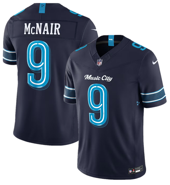 Men's Tennessee Titans #9 Steve McNair Navy 2026 F.U.S.E. 'Music City' Rivalries Collection Limited Stitched Football Jersey