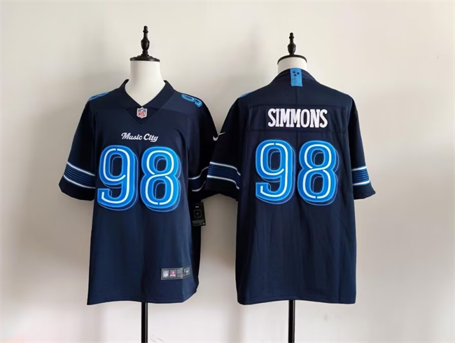 Men's Tennessee Titans #98 Jeffery Simmons Navy 2026 'Music City' Rivalries Collection Limited Stitched Football Jersey Men's Tennessee Titans #98 Jeffery Simmons Navy 2026 'Music City' Rivalries Collection Limited Stitched Football Jersey