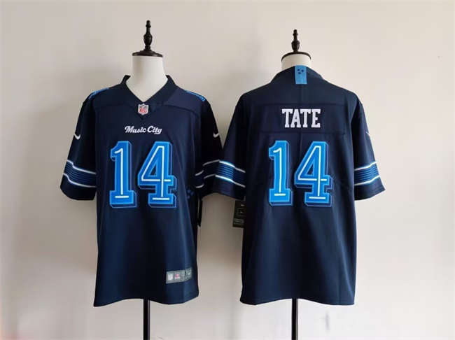 Men's Tennessee Titans #14 Carnell Tate Navy 2026 'Music City' Rivalries Collection Limited Stitched Football Jersey Men's Tennessee Titans #14 Carnell Tate Navy 2026 'Music City' Rivalries Collection Limited Stitched Football Jersey