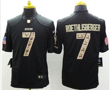 NEW Pittsburgh Steelers #7 Ben Roethlisberger Black NFL Limited Salute to service jersey