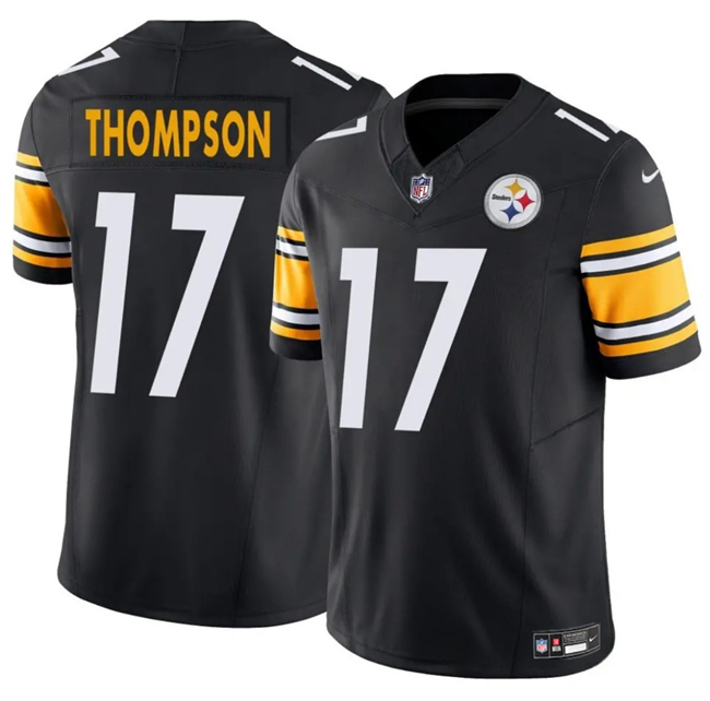 Men's Pittsburgh Steelers #17 Skylar Thompson Black 2025 F.U.S.E. Vapor Untouchable Limited Stitched Jersey Men's Pittsburgh Steelers #17 Skylar Thompson Black 2025 F.U.S.E. Vapor Untouchable Limited Stitched Jersey