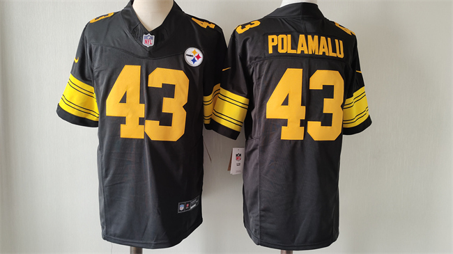 Men's Pittsburgh Steelers #43 Troy Polamalu Black 2023 F.U.S.E. Color Rush Vapor Untouchable Color Rish Limited Jersey Men's Pittsburgh Steelers #43 Troy Polamalu Black 2023 F.U.S.E. Color Rush Vapor Untouchable Color Rish Limited Jersey