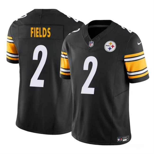 Men's Pittsburgh Steelers #2 Justin Fields Black F.U.S.E. Vapor Untouchable Limited Stitched Jersey Men's Pittsburgh Steelers #2 Justin Fields Black F.U.S.E. Vapor Untouchable Limited Stitched Jersey