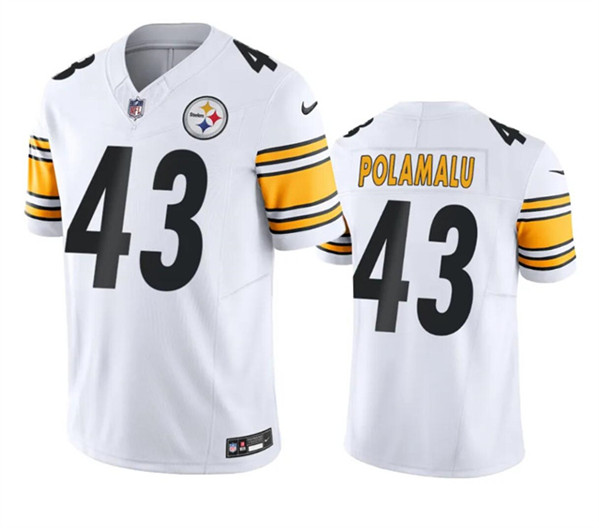 Men's Pittsburgh Steelers #43 Troy Polamalu White 2023 F.U.S.E. Vapor Untouchable Color Rish Limited Football Stitched Jersey Men's Pittsburgh Steelers #43 Troy Polamalu White 2023 F.U.S.E. Vapor Untouchable Color Rish Limited Football Stitched Jersey